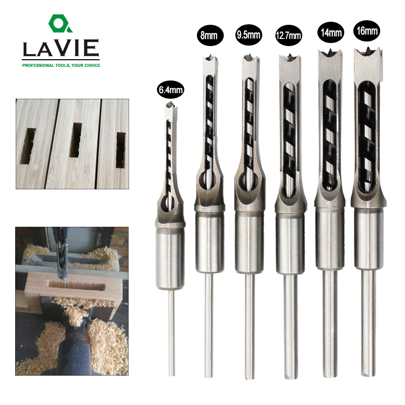 Wood Chisel Set - 6Pcs Hss Boren Vierkante Vijzel Langgatboorinrichting