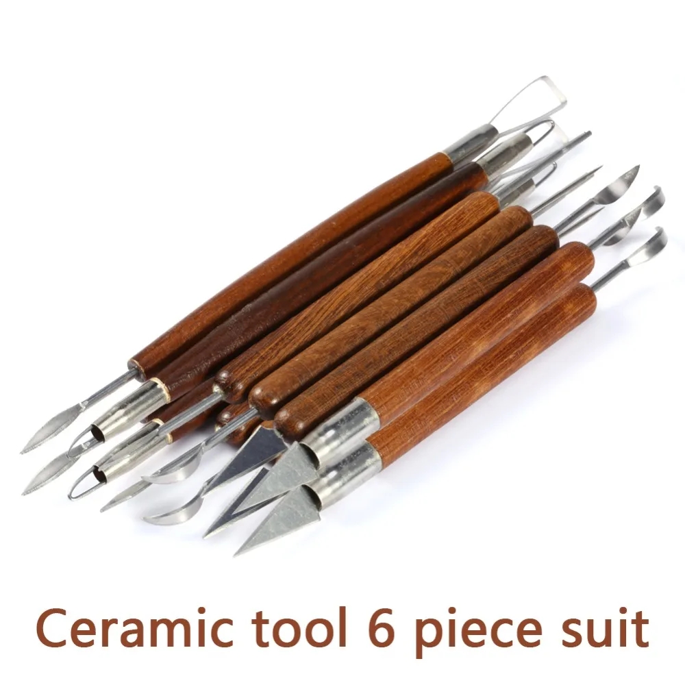 Wood Chisel Set - 6PCS Beeldhouwen Gereedschap Aardewerk Houten Handvat