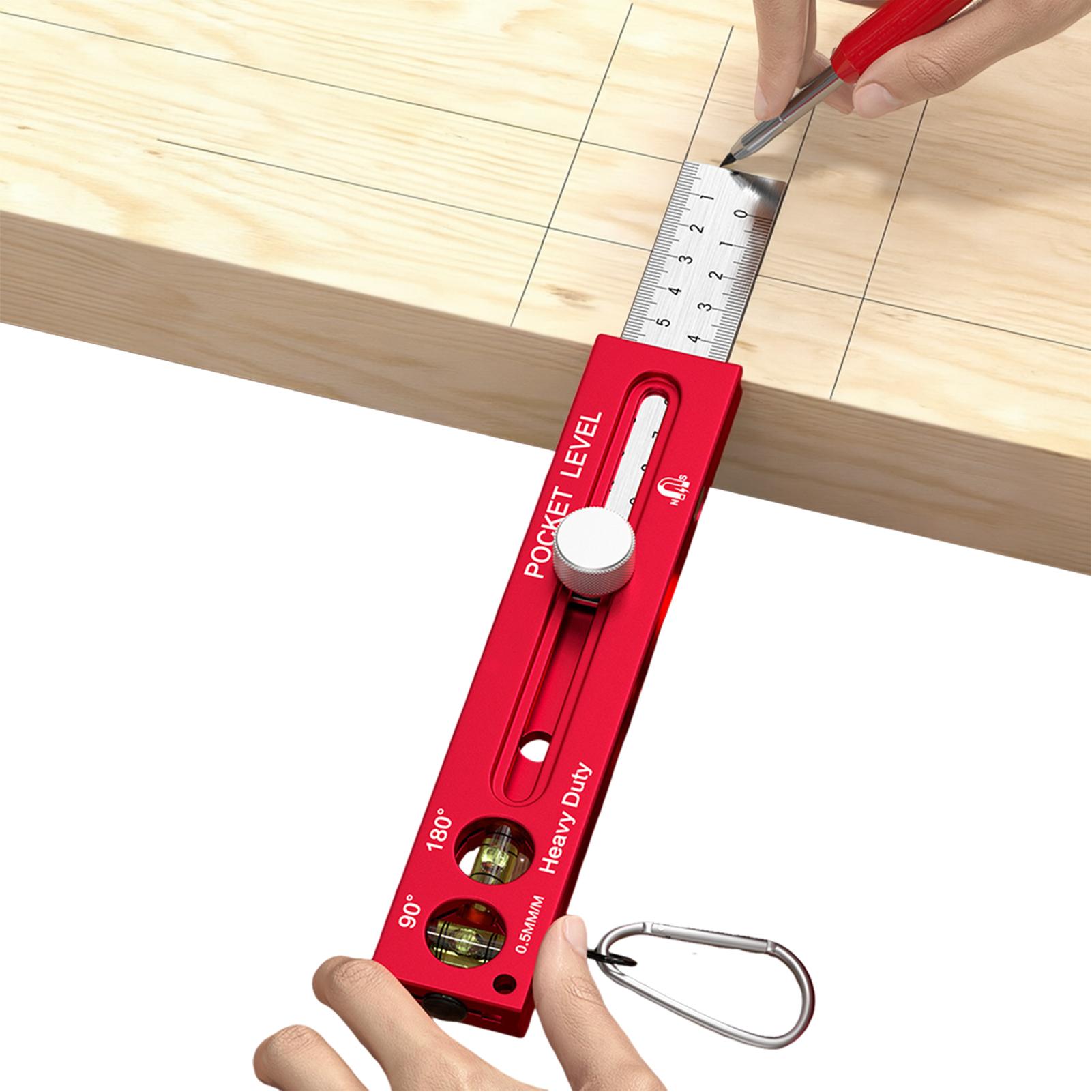 Woodworking Carpenter - Houtbewerkingsmeetinstrumenten Magnetische horizontale sjabloon Timmermansliniaal met