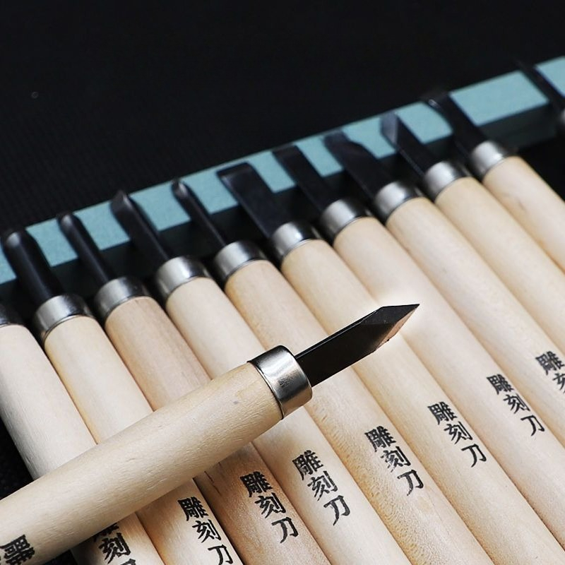 Wood Chisel Set - Snijmesset Houten blok rubberen stempel Beginner