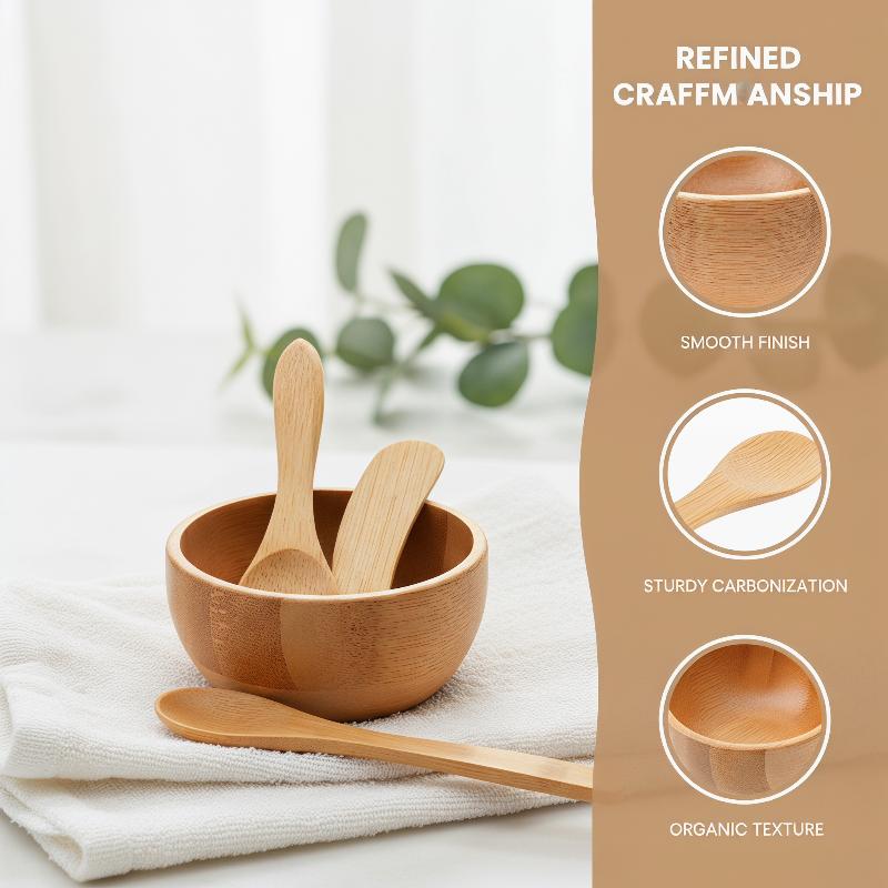Woodworking Diy Projects - 3-delige mini bamboe DIY gezichtsmasker mengkom