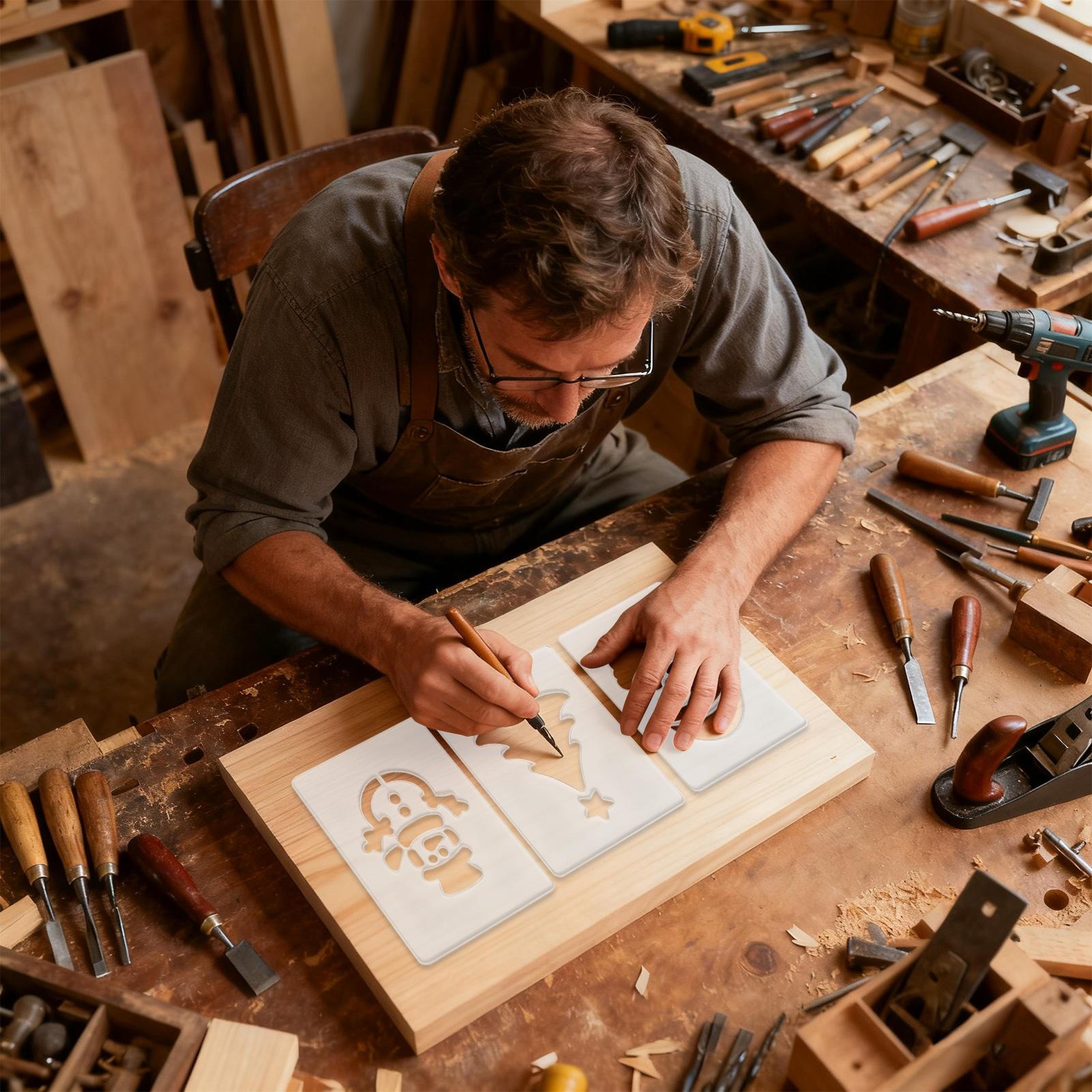Kerst stencil draagbare houtbe - Woodworking Man recensie en prijs