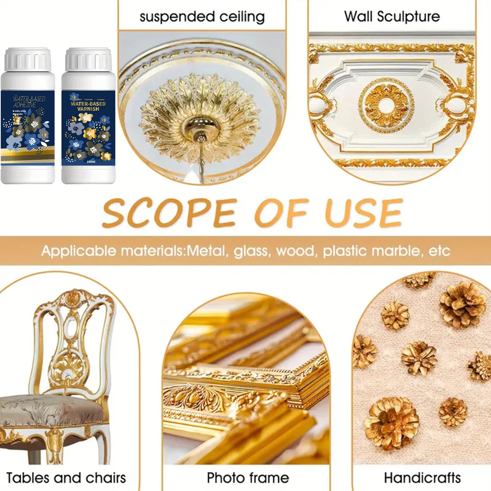 100 ml/200 ml Golden Leaf Verg - Woodworking Resin recensie en prijs